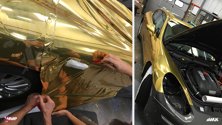 Gold Chome Car Wrap